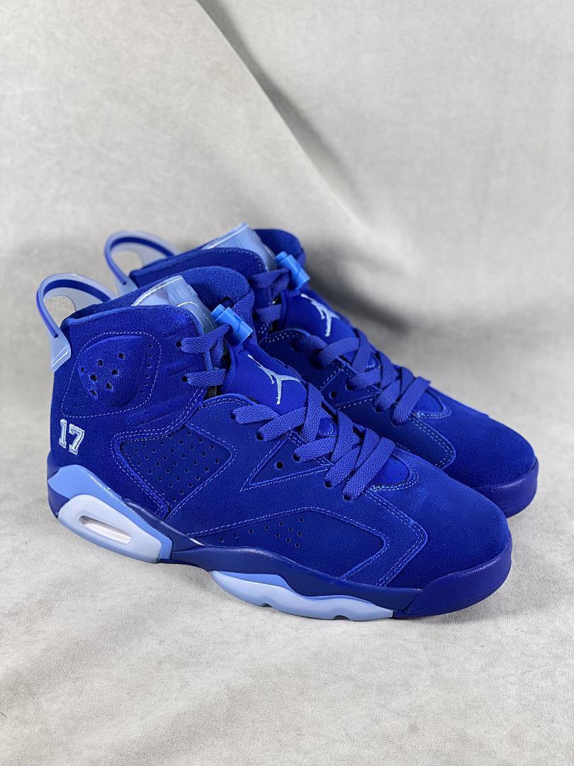 Air Jordan 6 Retro Royal Blue Suede '57' Omega Psi Phi PE Men's Basketball Shoes