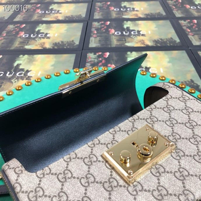 Gucci Classic Monogram Canvas Shoulder Bag with Bamboo Handle