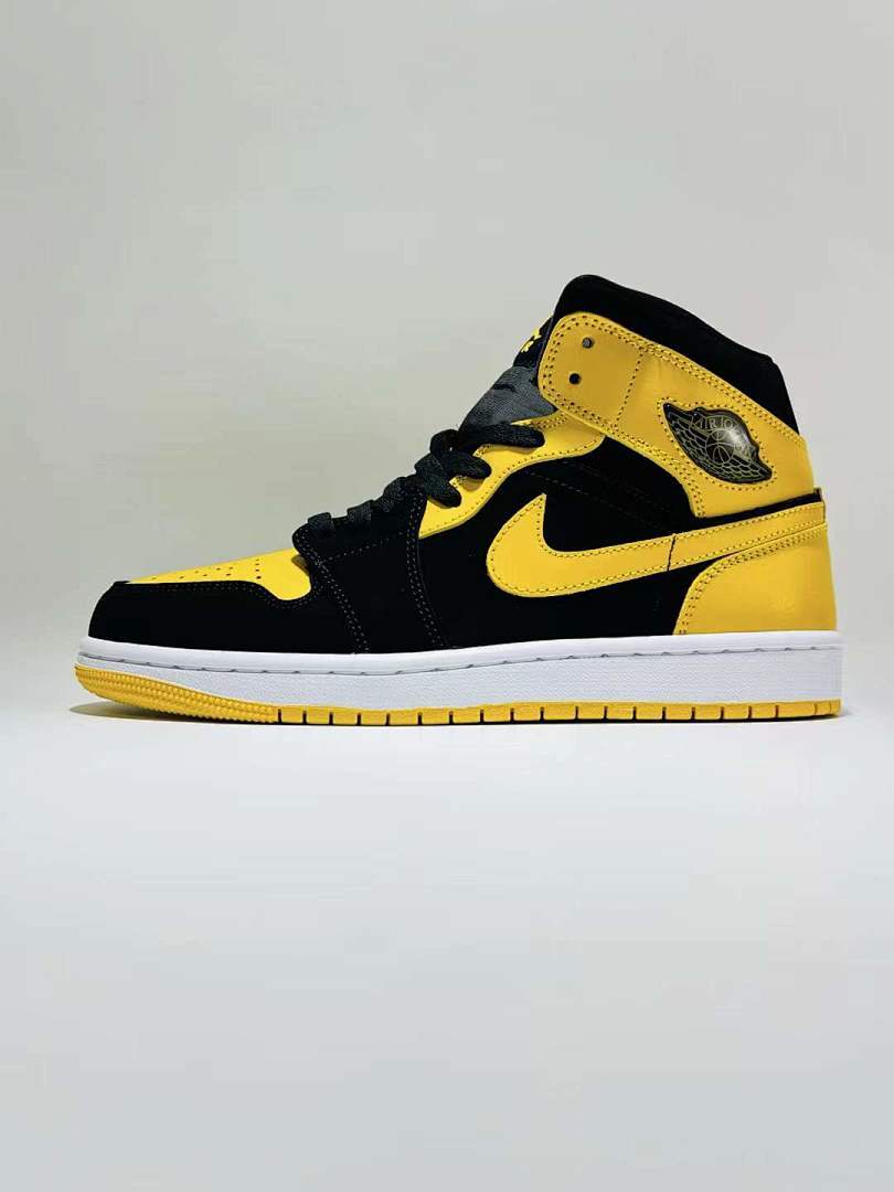 Nike Air Jordan 1 Mid "Black Pollen" (554724-077) Yellow Black Men's Women's Lifestyle Sneakers