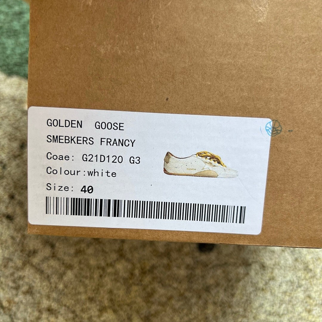 Golden Goose Stardan Sneakers Cream Leather Silver Star Brown Sole