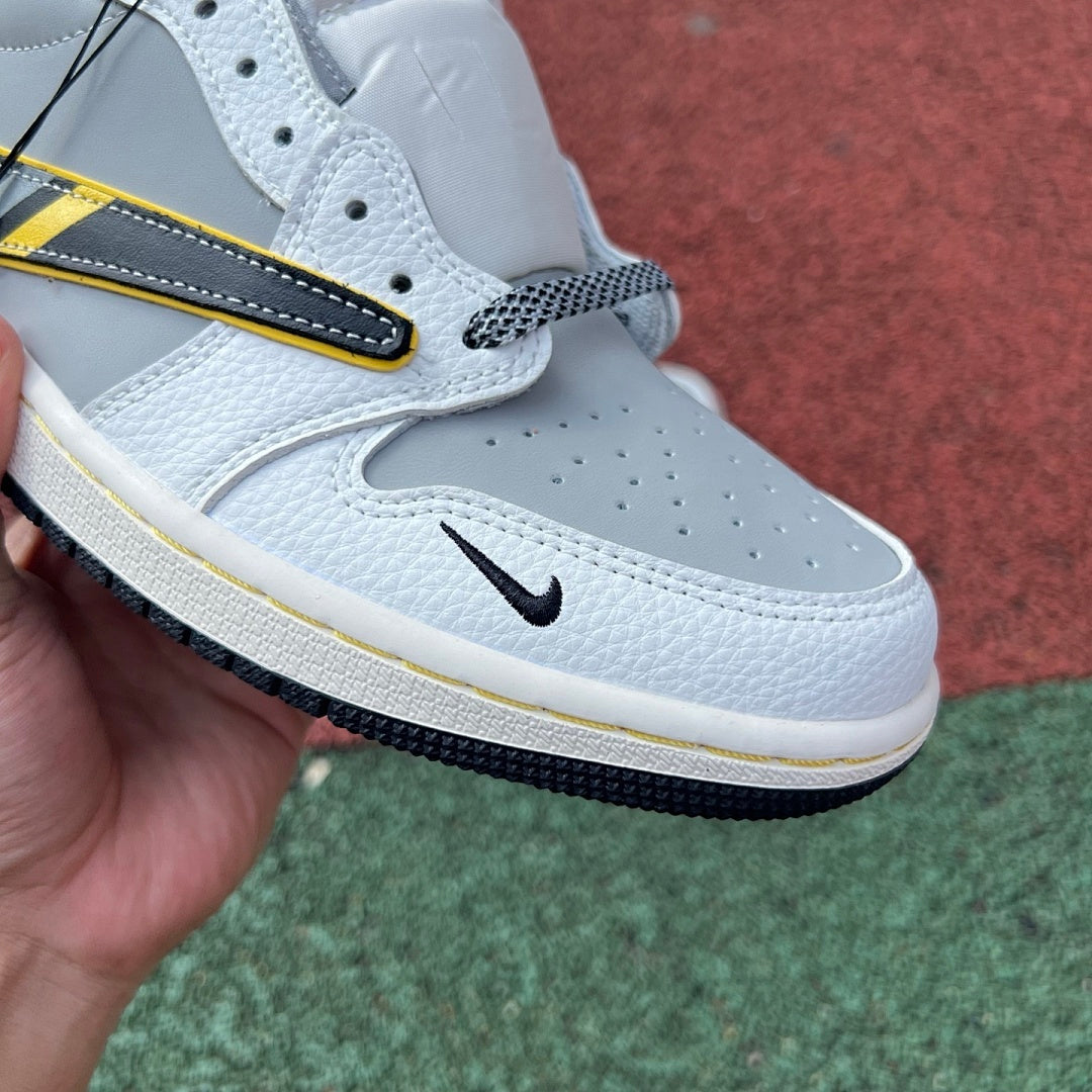 Nike Air Jordan 1 Low Xiaomi SU7 Custom Collaboration Sneakers Grey White Black Yellow