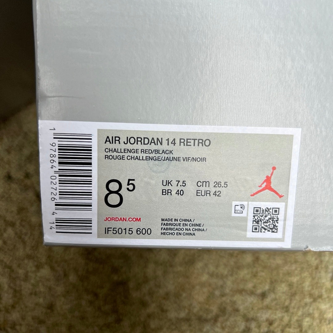 Air Jordan 14 Retro Ferrari Challenge Red Black Vibrant Yellow 654459-670