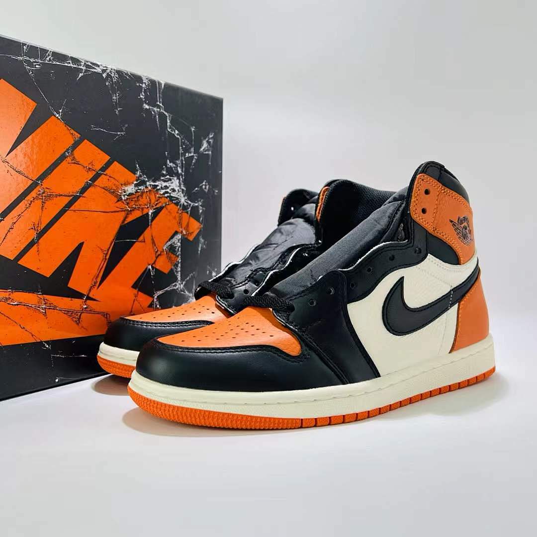Nike Air Jordan 1 Retro High OG Shattered Backboard 3.0 Black Starfish Pale Vanilla Sneakers Shoes (555088-028)