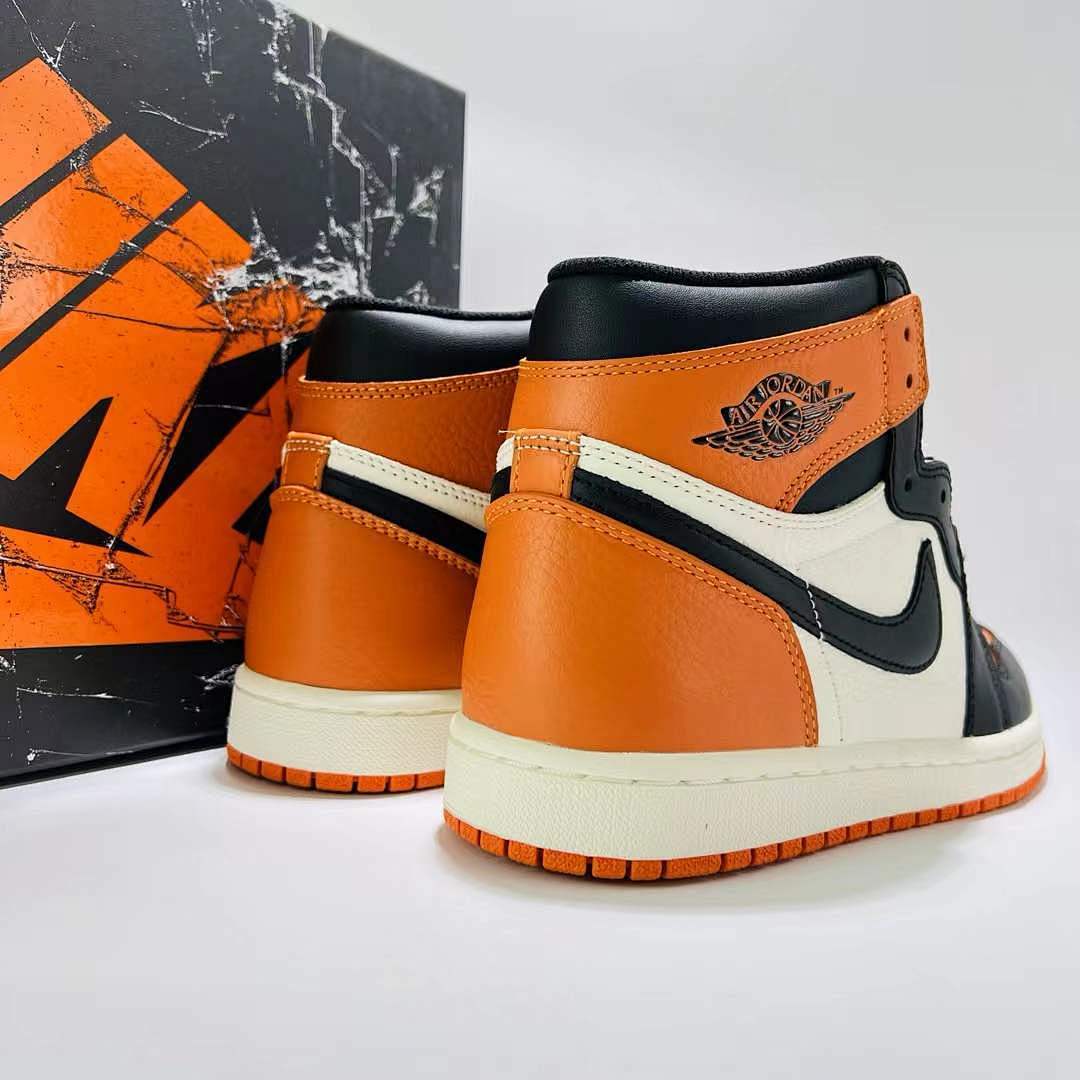 Nike Air Jordan 1 Retro High OG Shattered Backboard 3.0 Black Starfish Pale Vanilla Sneakers Shoes (555088-028)