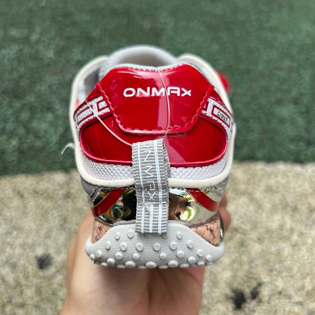 ONMAX Lucky Clover X Series Red Silver White Athletic Running Shoes