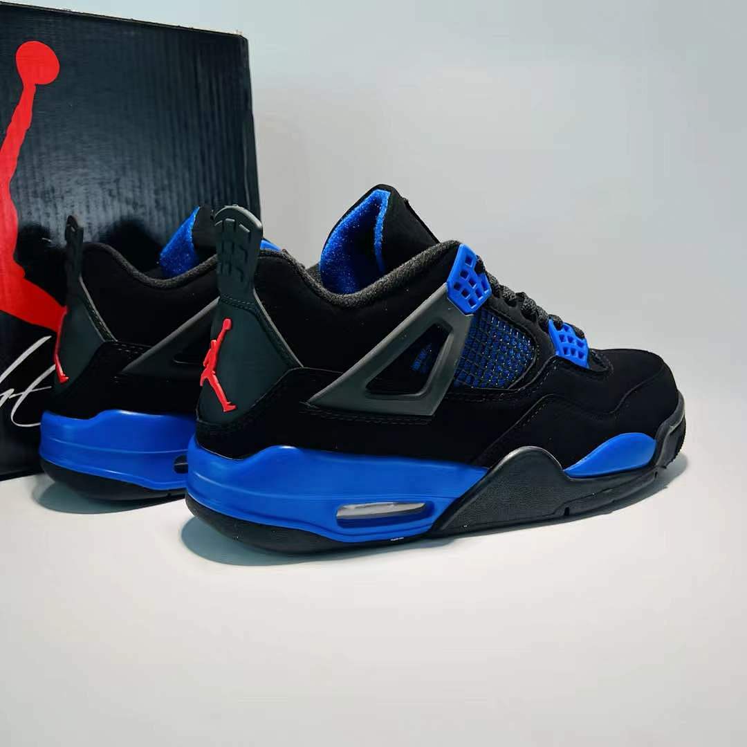 Air Jordan 4 Retro Alternate Motorsport Black Game Royal Sneakers 308497-006 Men's Shoes