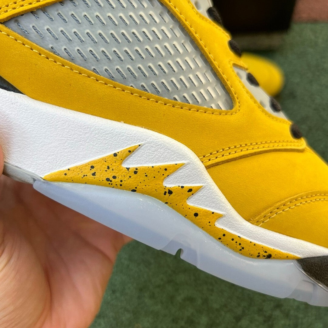 Air Jordan 5 'Michigan' Player Exclusive Amarillo College Navy Wolf Grey Black