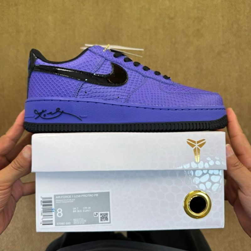Nike Air Force 1 Low Custom Purple Snakeskin Kobe Bryant Mamba Signature
