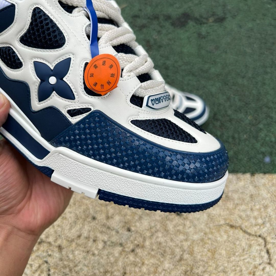 Louis Vuitton Moncler Hybrid Low Top Trainer Sneakers Navy Cream
