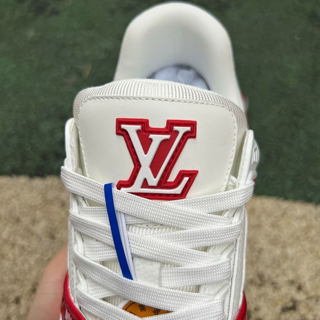 Louis Vuitton LV Trainer Monogram White Red Sneakers