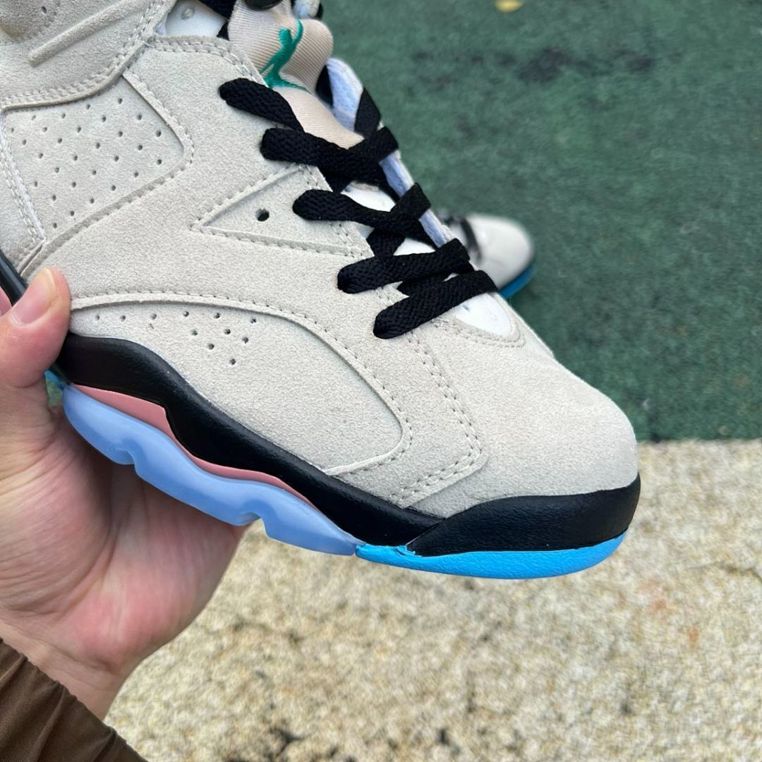 Nike Air Jordan 6 Retro GS 'Floral' Desert Pink Black Diffused Blue Coral Chalk FB1231-100