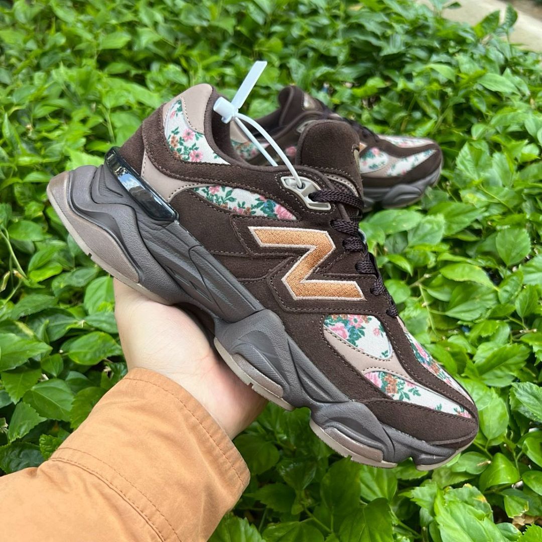 New Balance 9060 Brown Floral Multi-Color Sneakers U9060FWB