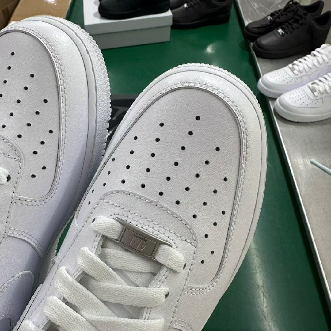 Custom Nike Air Force 1 Low '07 White Black Eyeball Print Sneakers AF1 Unique Eye Design