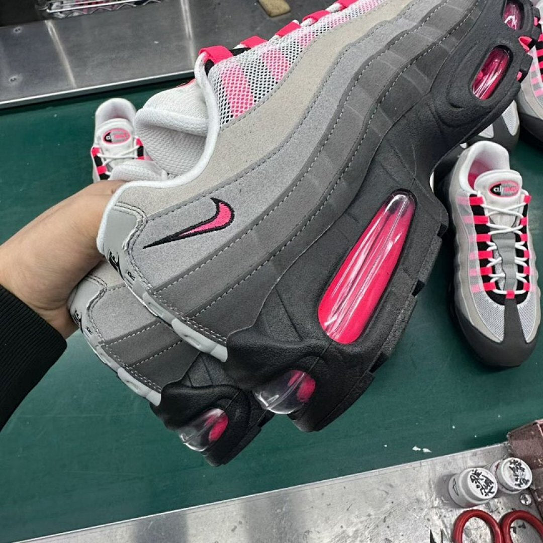 Nike Air Max 95 'Pink Foam' Grey Fog Black White Women's Running Shoes Sneakers Trainers DD9573-001