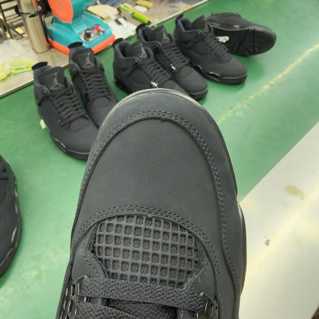 Nike Air Jordan 4 Retro Black Cat (308497-002) Mens Sneakers All Black AJ4 Shoes