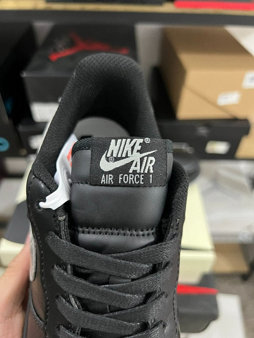 Nike Air Force 1 '07 LV8 Black Iridescent Holographic Swoosh Grey Sole CW6999-001 Sneakers Shoes