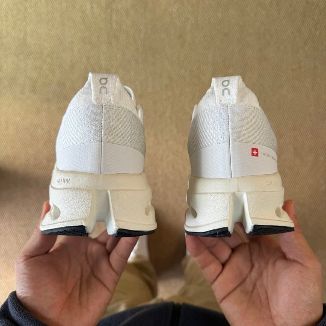 On Running Cloudmonster Phase Undyed White Cushioned Road Running Shoes