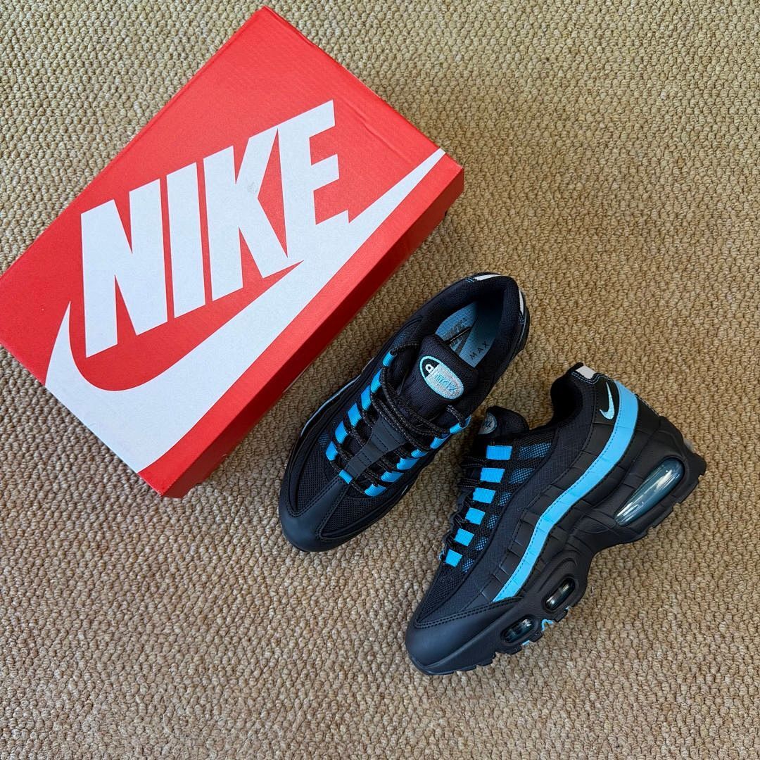 Nike Air Max 95 Black Hyper Royal Unisex Lifestyle Running Sneakers