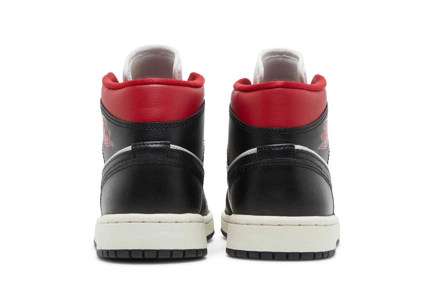 ( Women ) Air Jordan 1 Mid 'Black Sail Gym Red' BQ6472-061