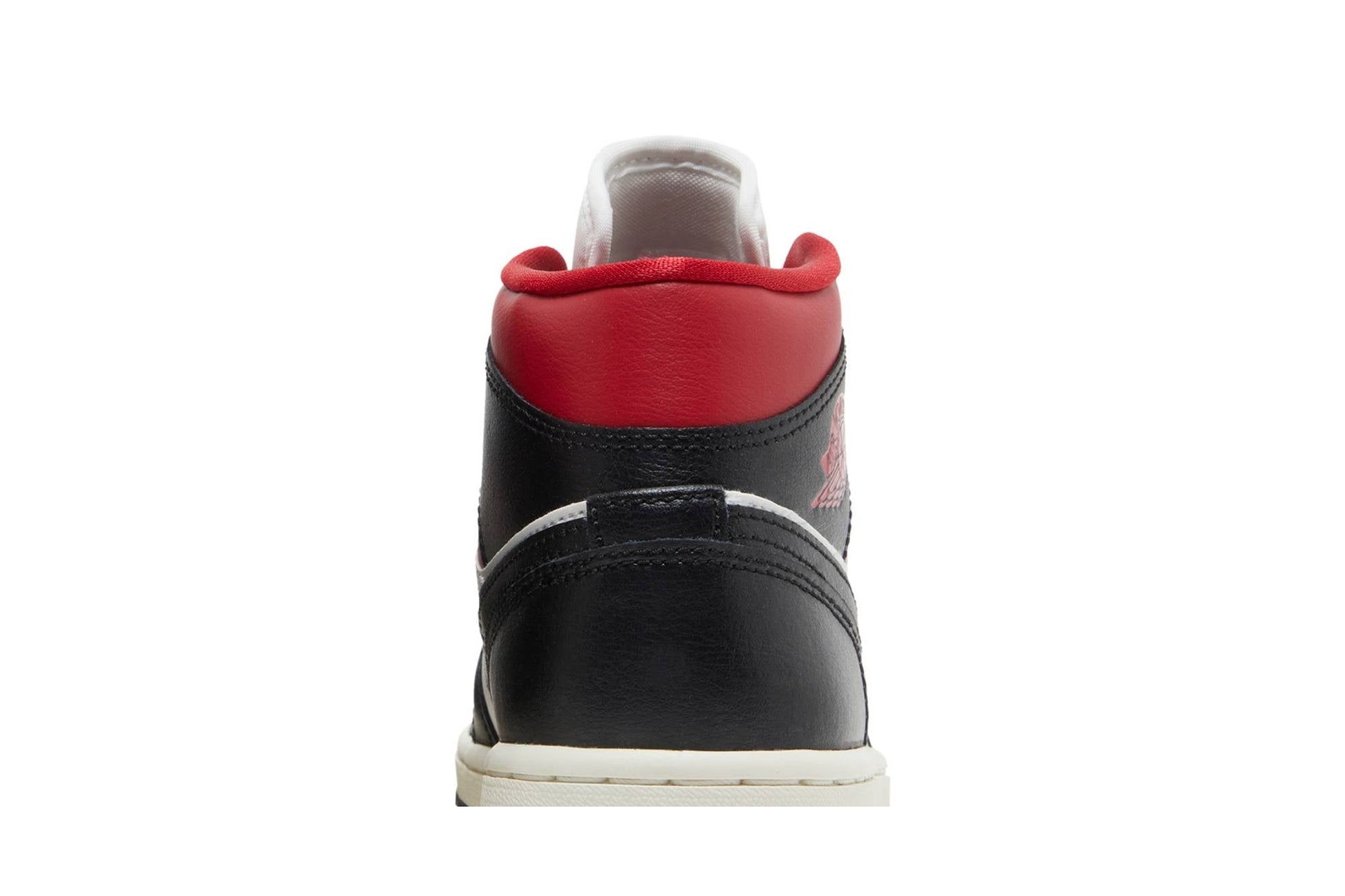 ( Women ) Air Jordan 1 Mid 'Black Sail Gym Red' BQ6472-061