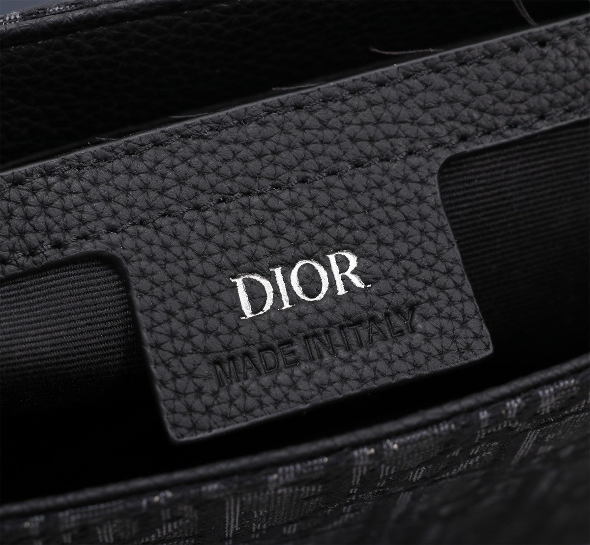 Christian Dior Black Oblique Jacquard and Smooth Calfskin Messenger Bag