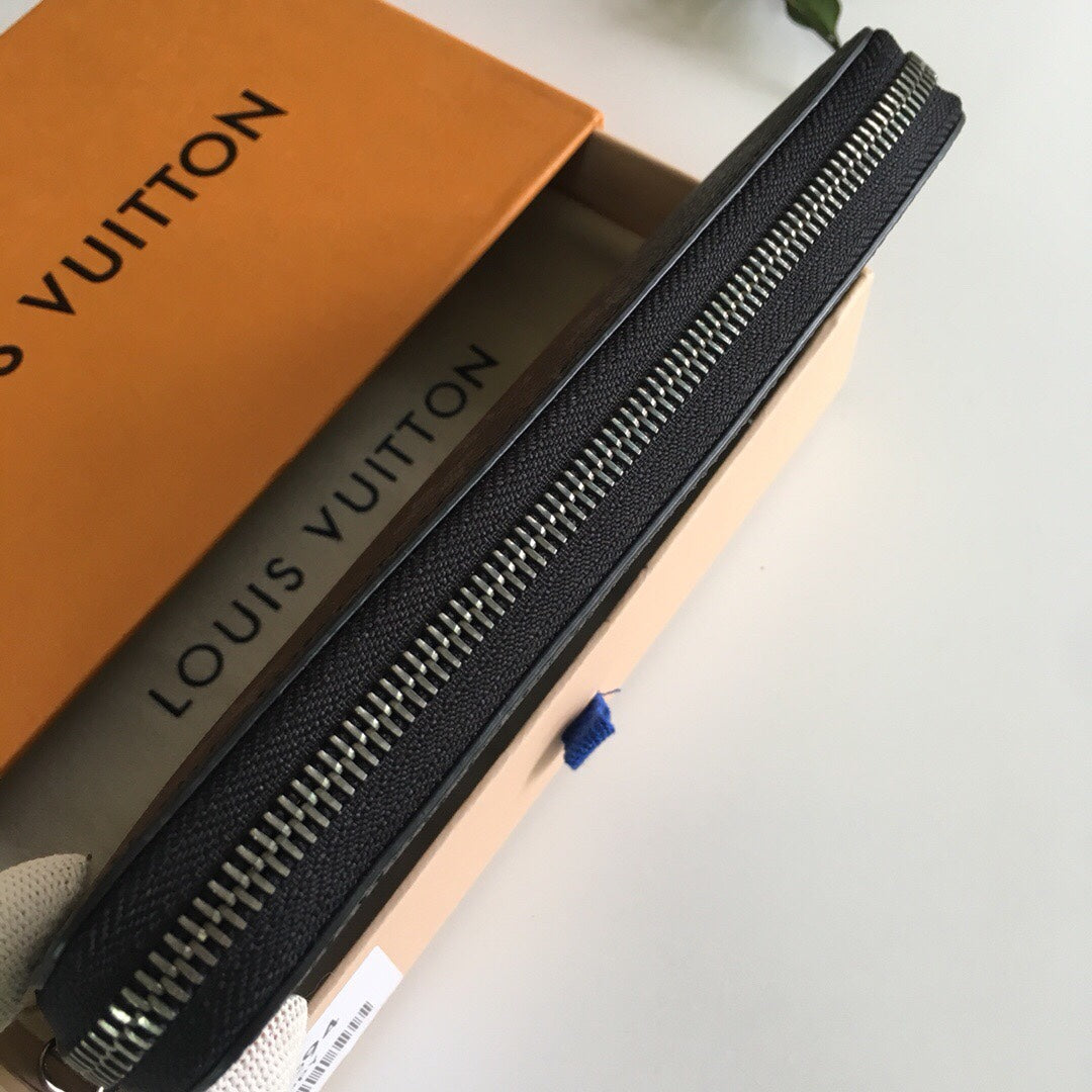 Louis Vuitton Classic Black Monogram Canvas Pouch Wallet with Gift Box