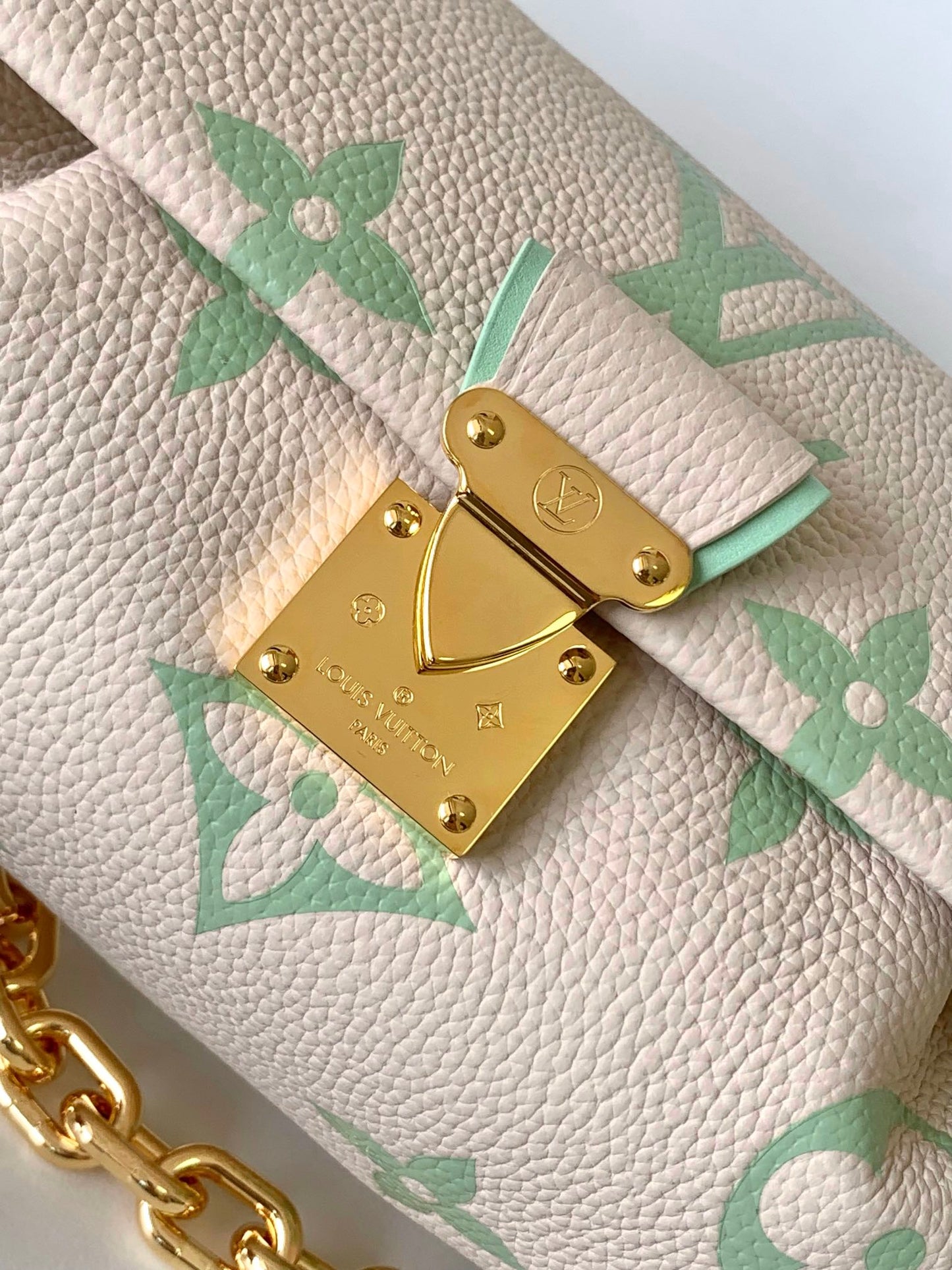 Louis Vuitton Monogram Empreinte Easy Pouch on Strap - Cream & Green