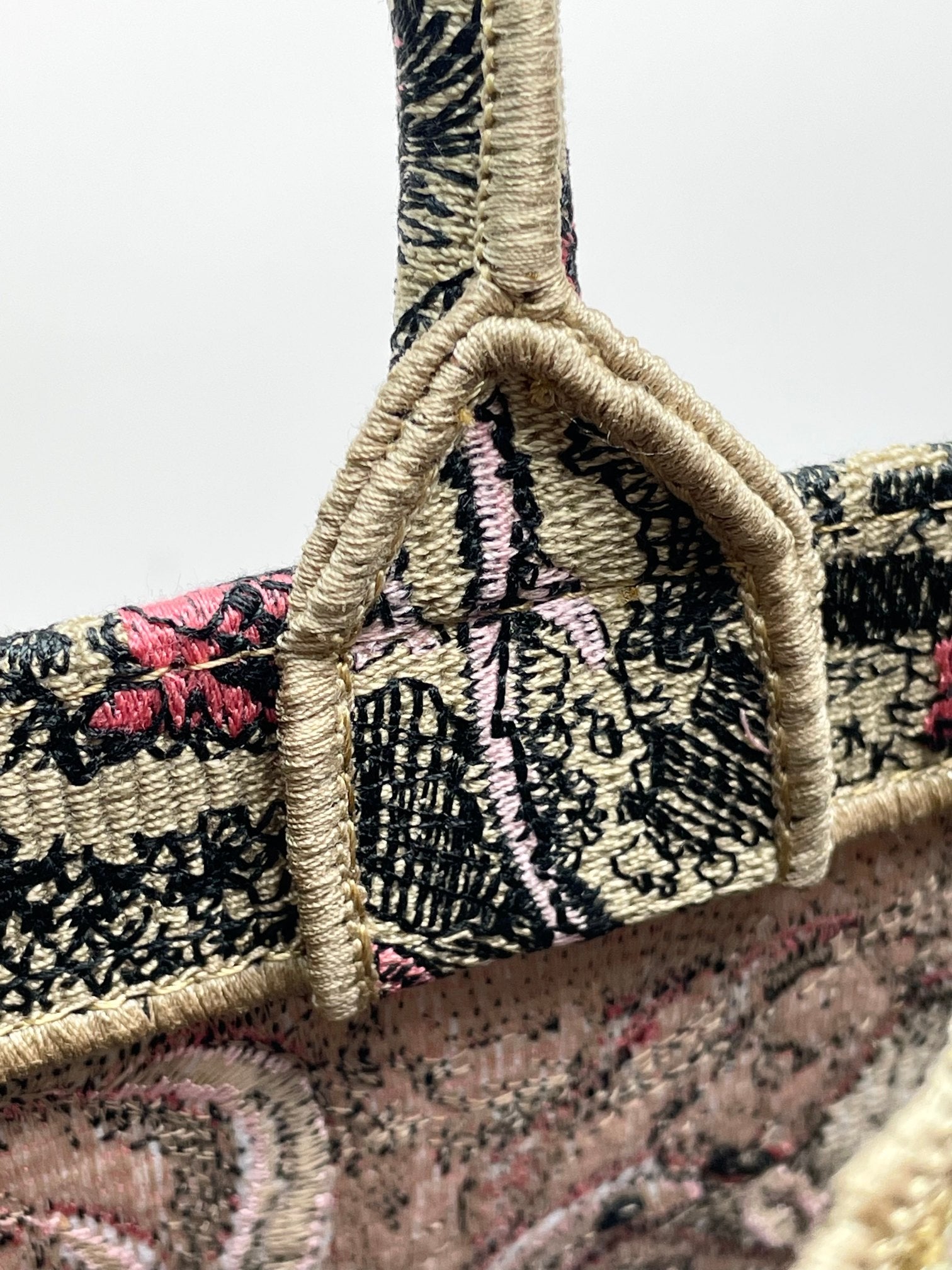 Christian Dior Medium Book Tote - Pink Toile de Jouy Embroidery