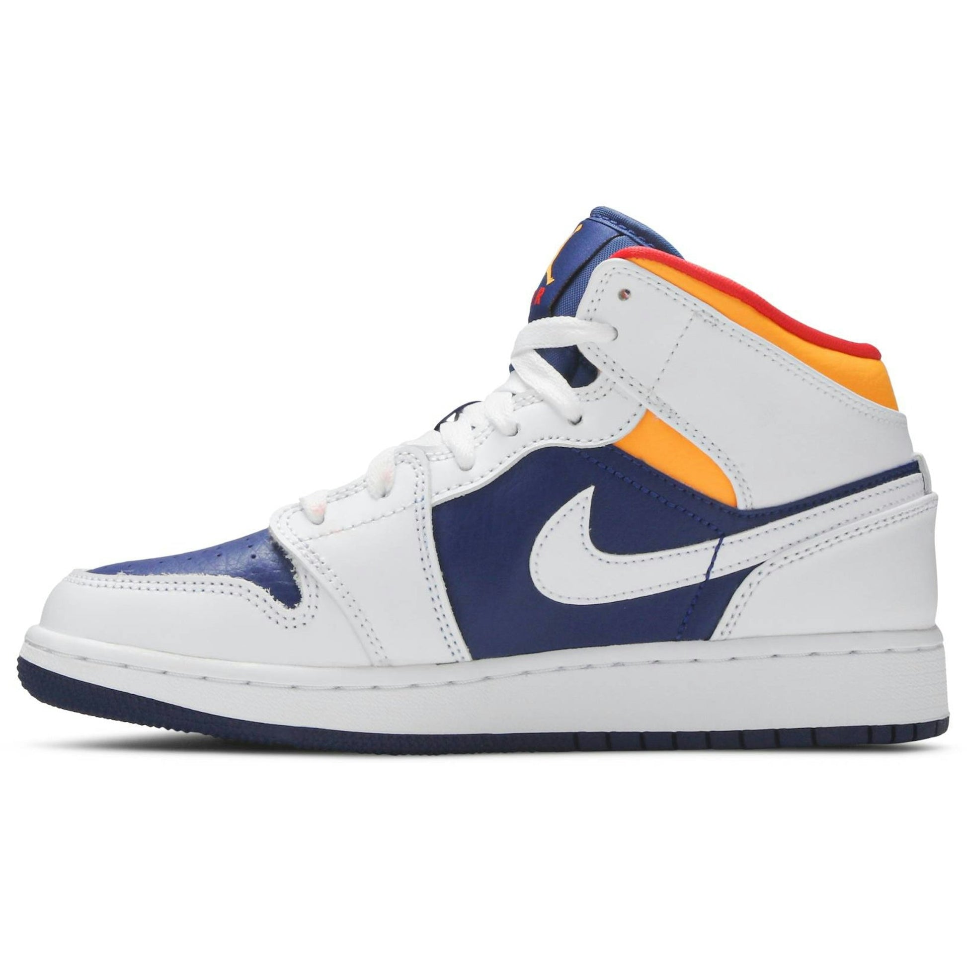 ( Grade School ) Air Jordan 1 Mid 'White Deep Royal Blue' 554725-131