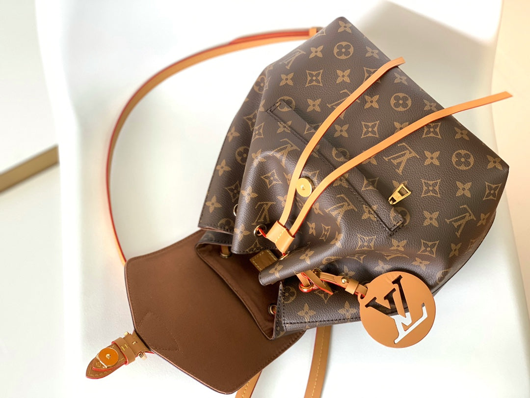 Louis Vuitton Classic Brown Monogram Mini Backpack with Leather Trim