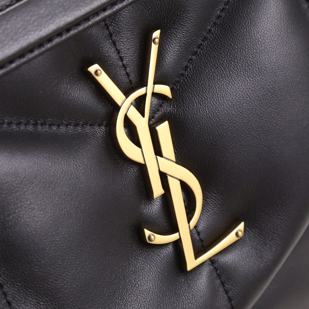 Saint Laurent Loulou Puffer Small Shoulder Bag in Black Quilted Leather