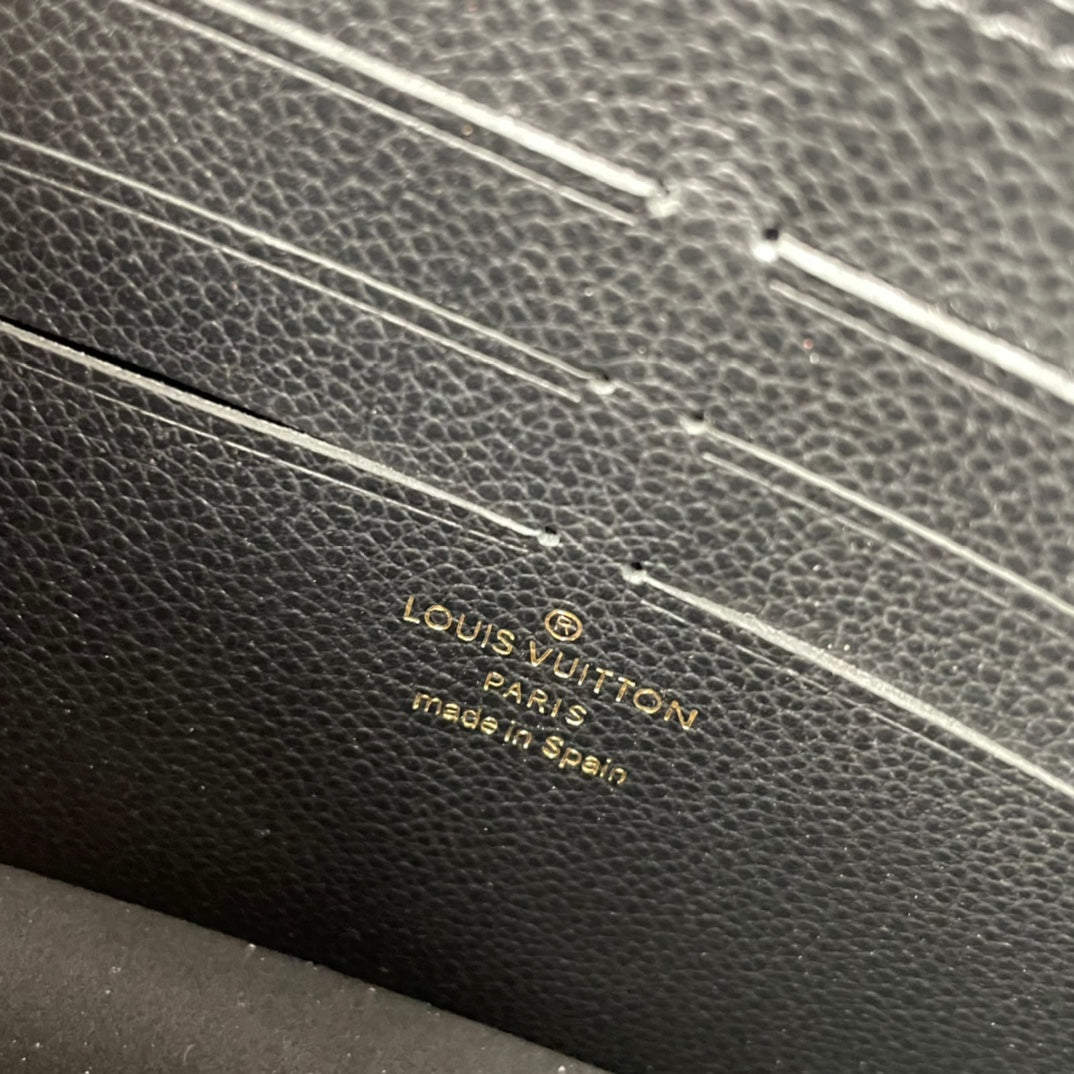 Louis Vuitton Black Embossed Monogram Leather Shoulder Bag with Gold Chain Strap