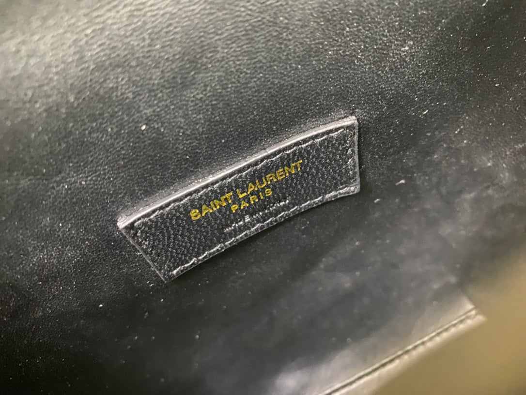 Saint Laurent Toy North/South Shopping Tote in Crocodile-Embossed Leather - Black