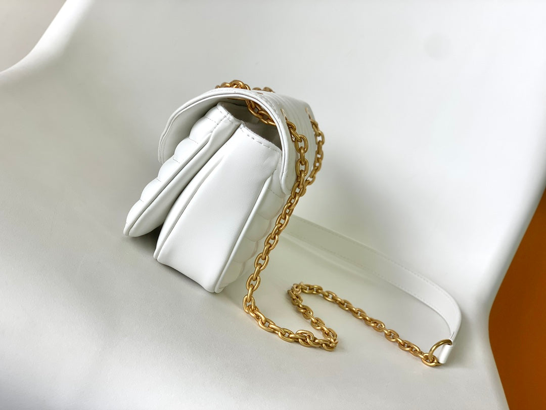 Louis Vuitton New Wave Chain Bag PM - White Quilted Calf Leather