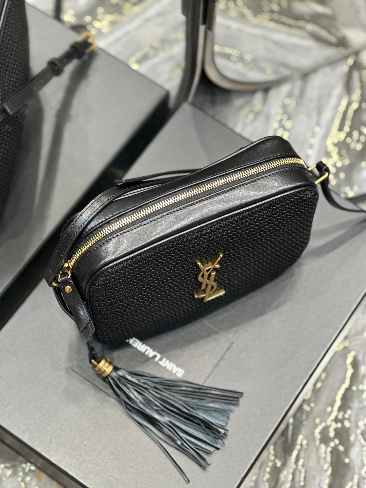 Saint Laurent Lou Camera Bag in Quilted Leather - Black