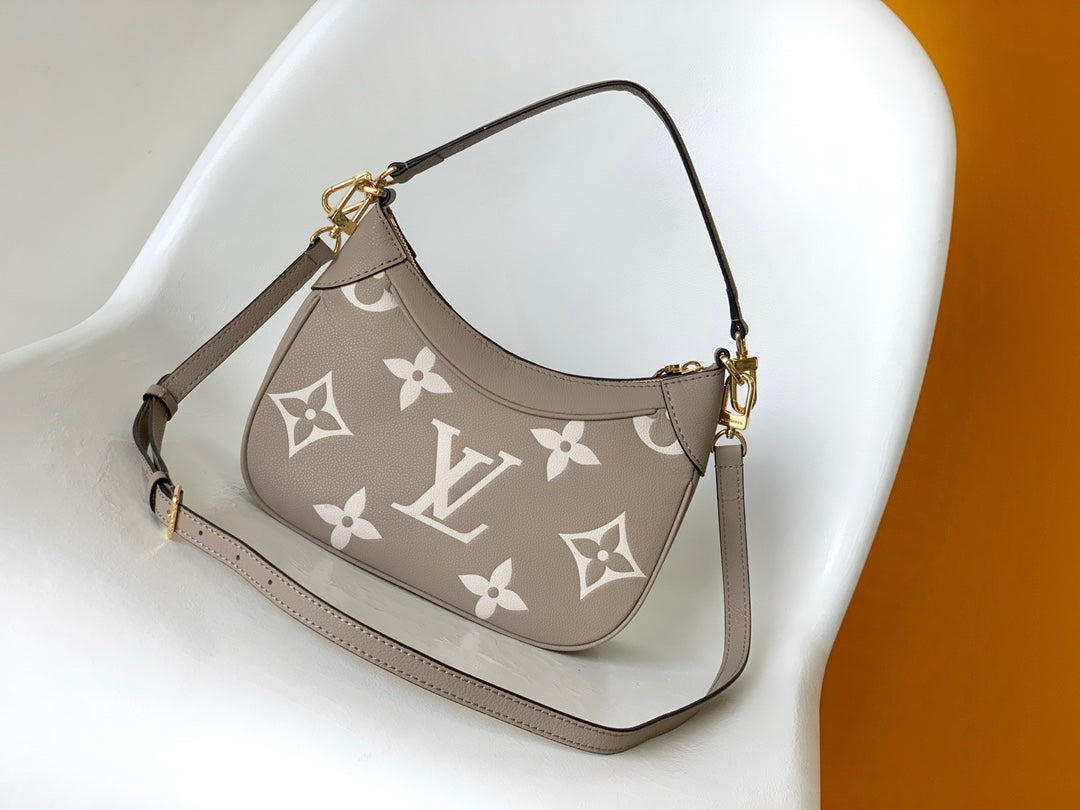 Louis Vuitton Beige Monogram Embossed Leather Crescent Shoulder Handbag