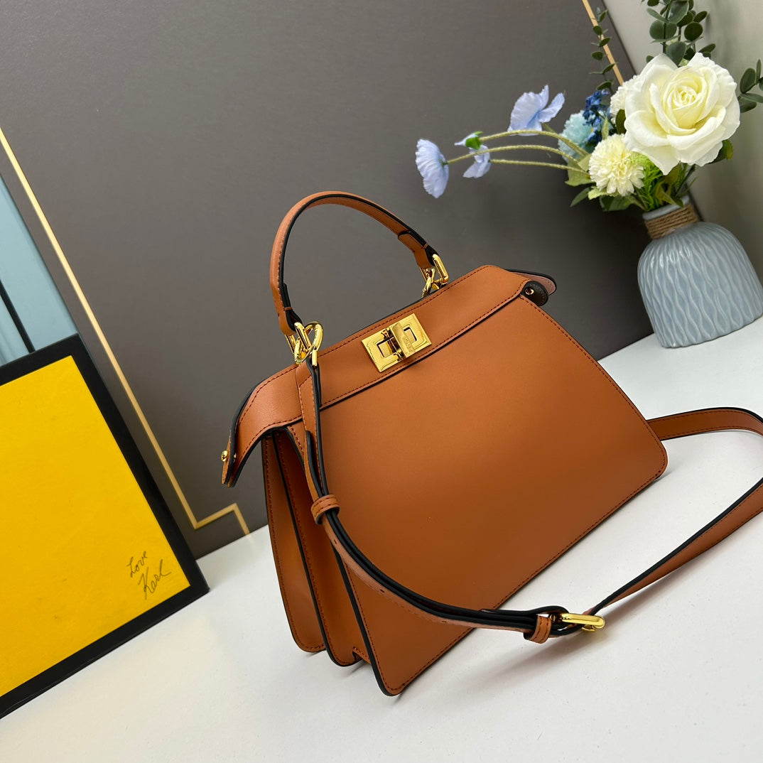 Elegant Brown Leather Women's Handbag - Classic Top Handle Satchel with Adjustable Crossbody Strap