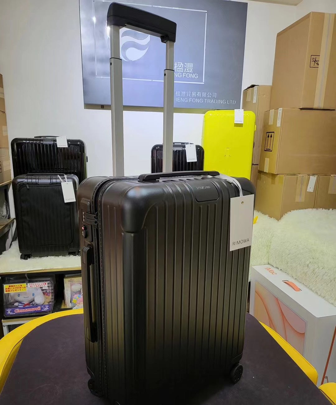 Matte Black Hardside Carry-On Luggage with Ribbed Design