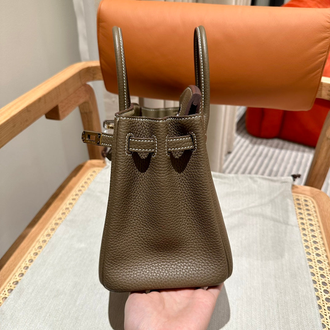 Hermès Birkin 25 Togo Leather Handbag - Etoupe with Gold Hardware