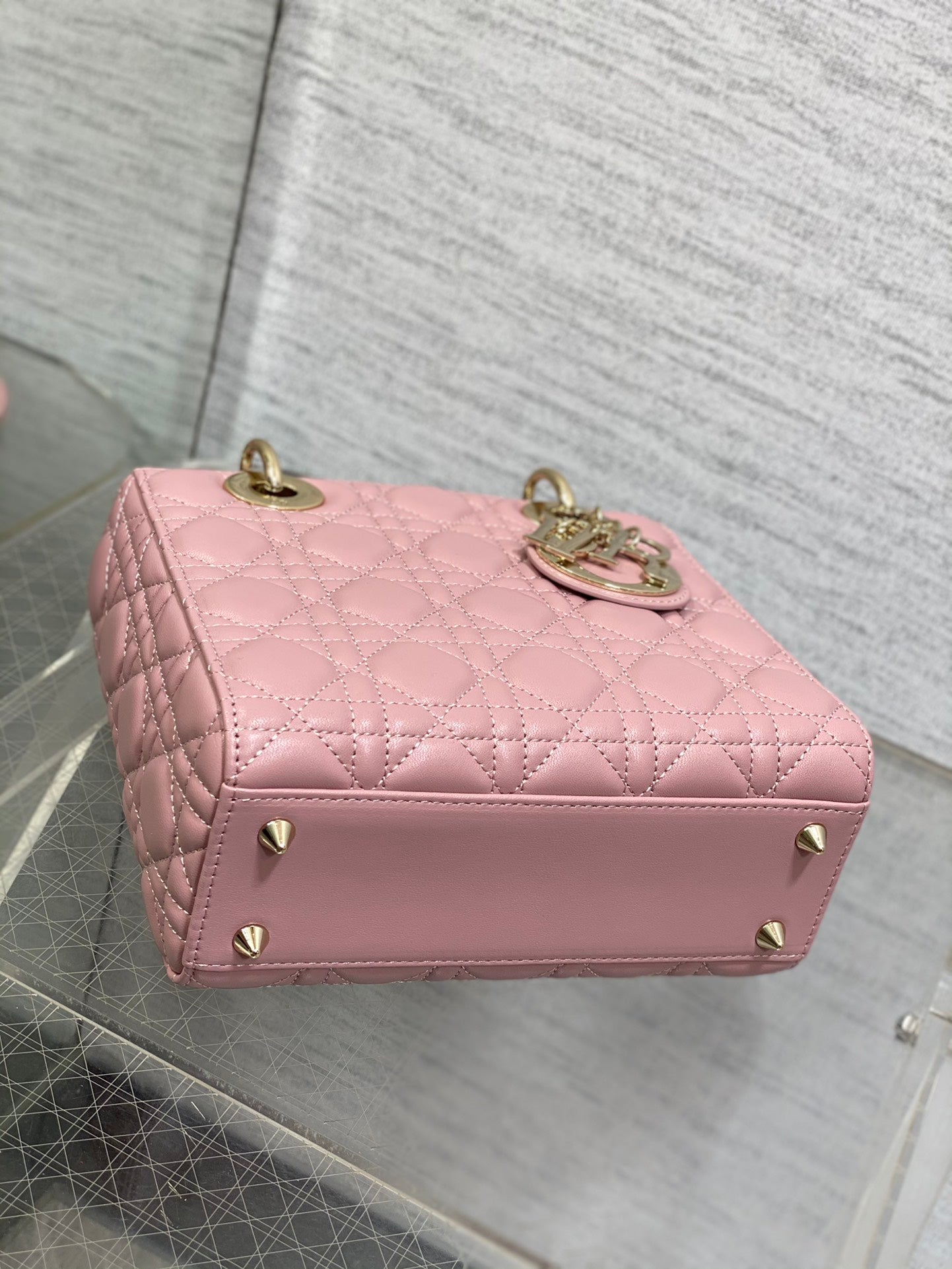 Dior Small Lady Dior My ABCDior Bag Pink Cannage Lambskin Gold Hardware