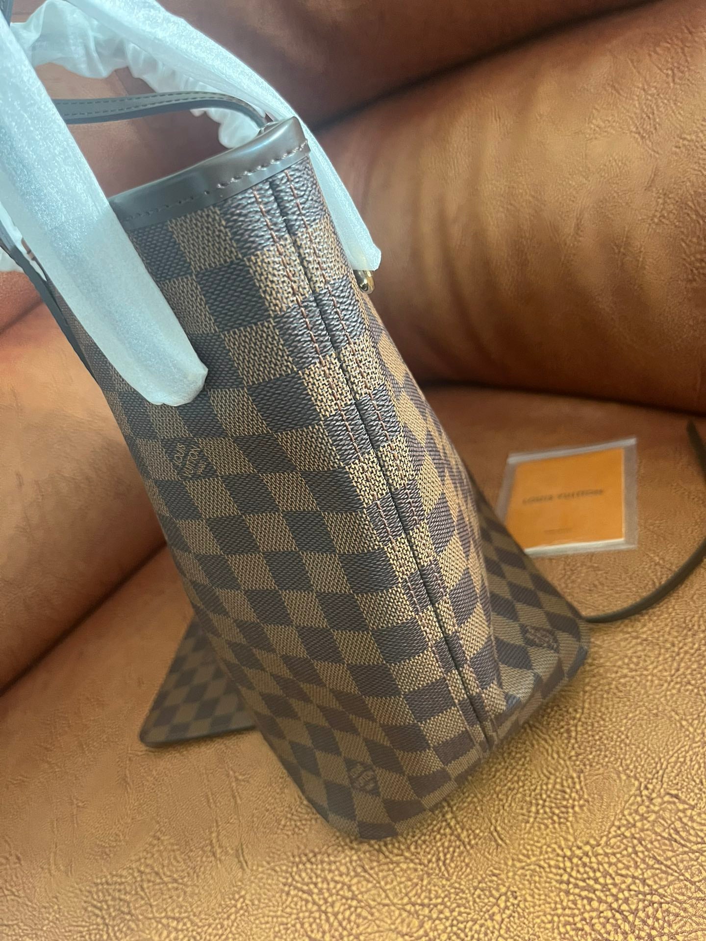 Classic Brown Checkered Tote Bag - Women's Large Canvas Shoulder Handbag