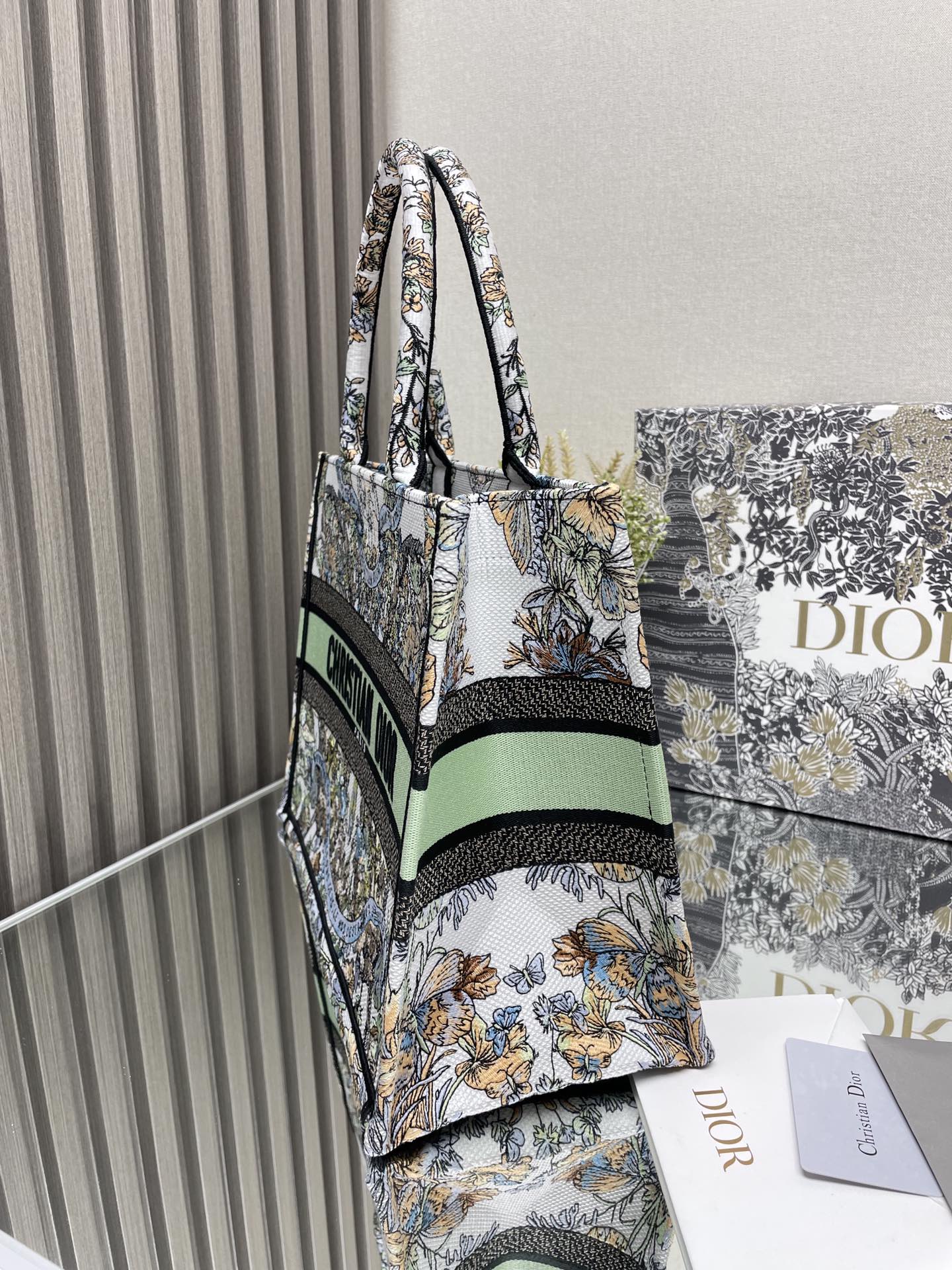 Christian Dior Large Book Tote Multi-Color Intricate Patterned Canvas Bag