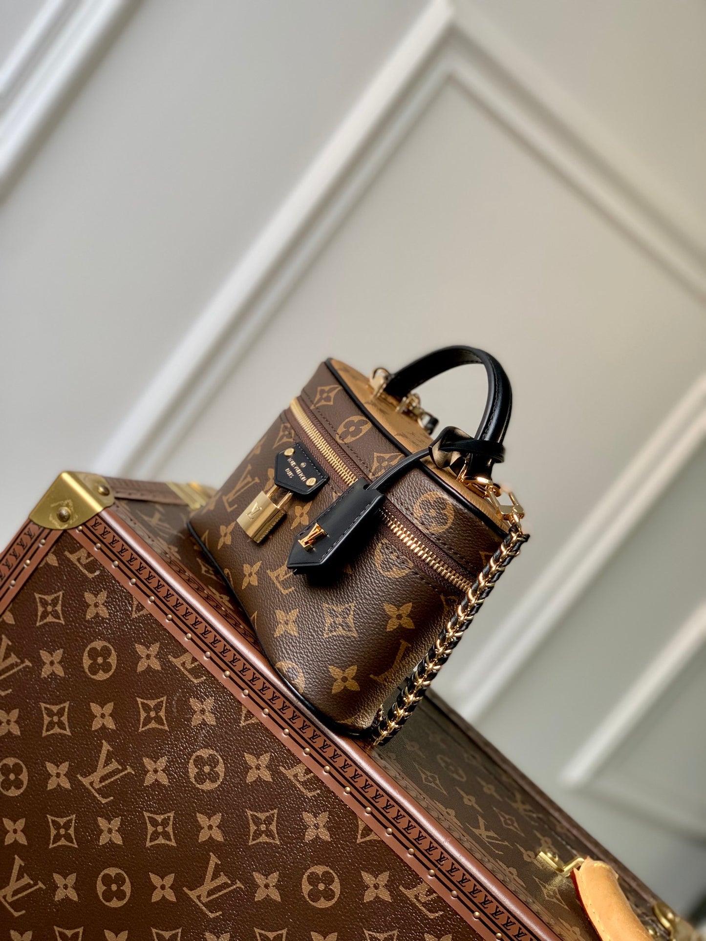 Louis Vuitton Vanity PM Monogram Reverse Canvas Handbag