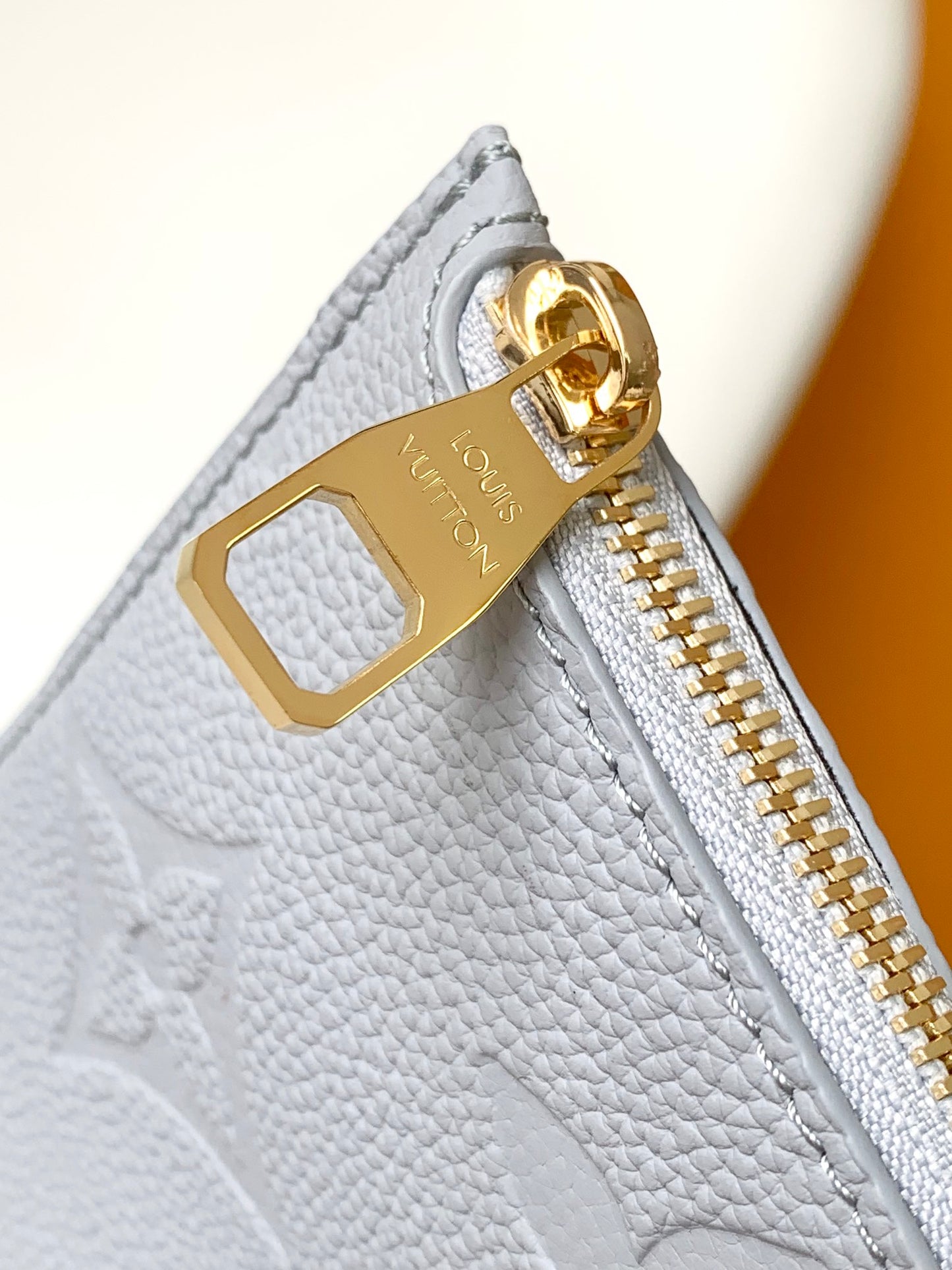 Louis Vuitton Light Blue Embossed Monogram Pattern Leather Tote Shoulder Bag