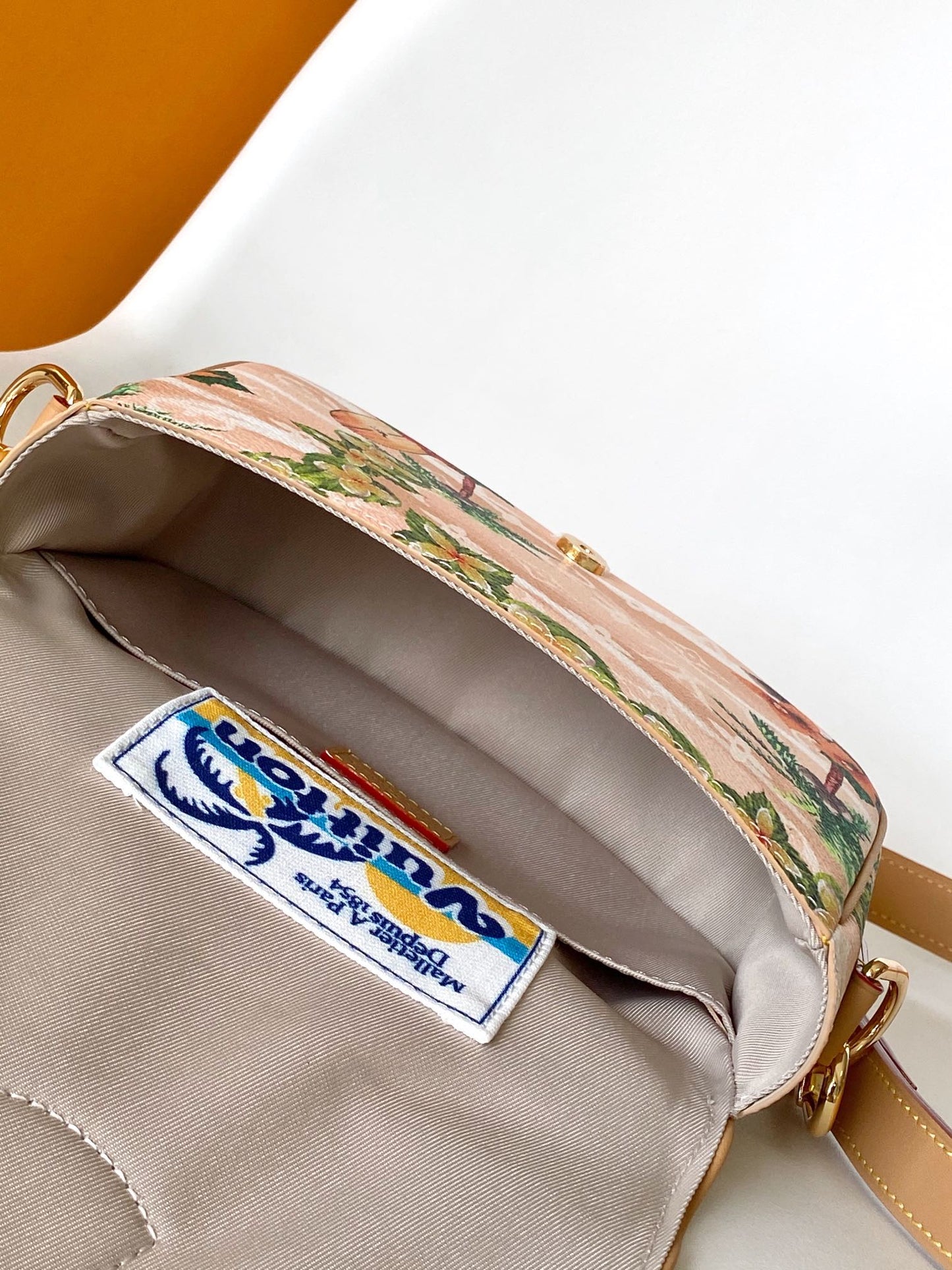 Louis Vuitton Tropical Palm Tree Floral Print Canvas Crossbody Saddle Bag