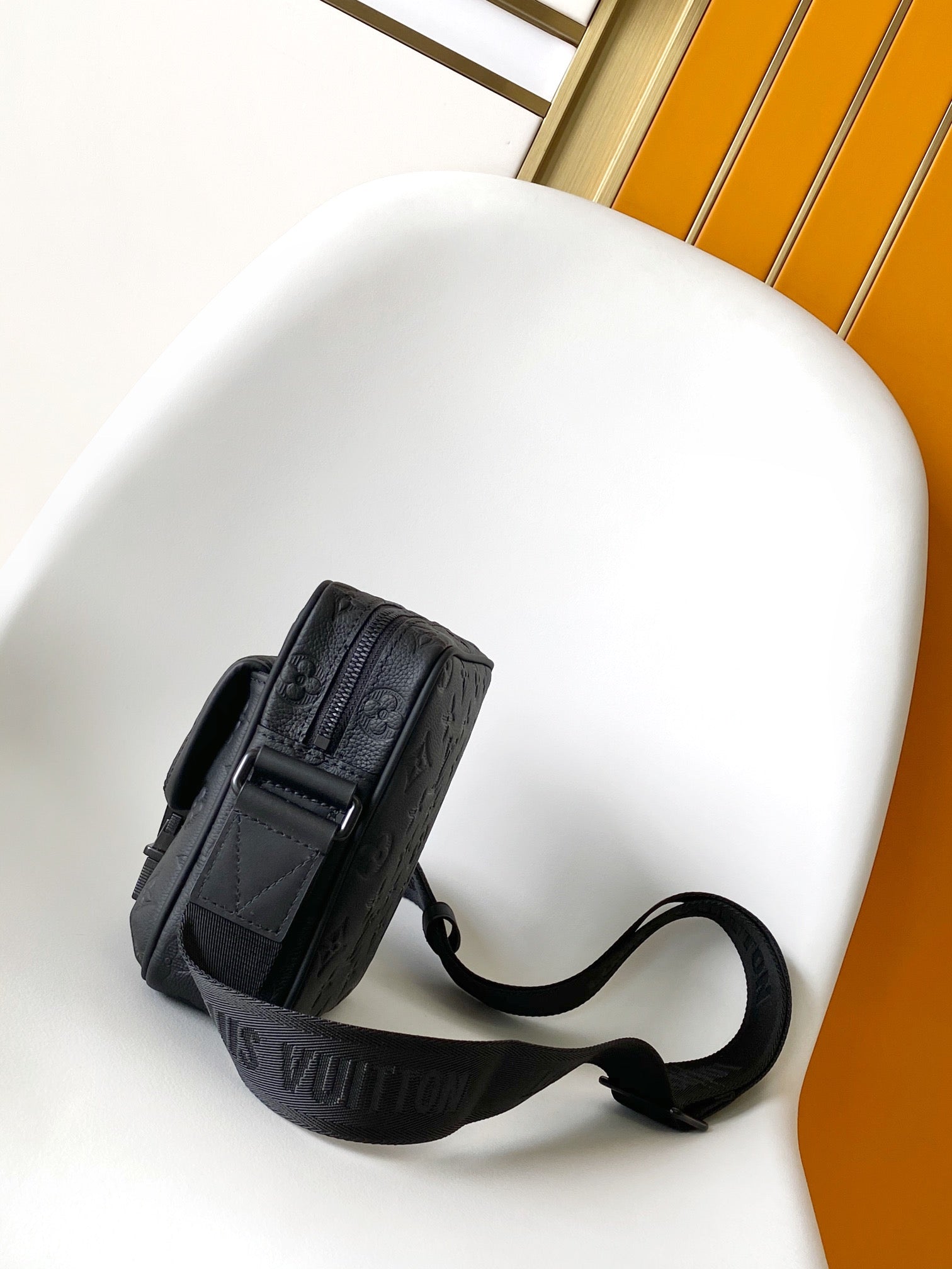Louis Vuitton S-Lock Messenger Bag Monogram Shadow Leather Black