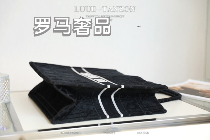 Christian Dior Large Book Tote Black Canvas Bag