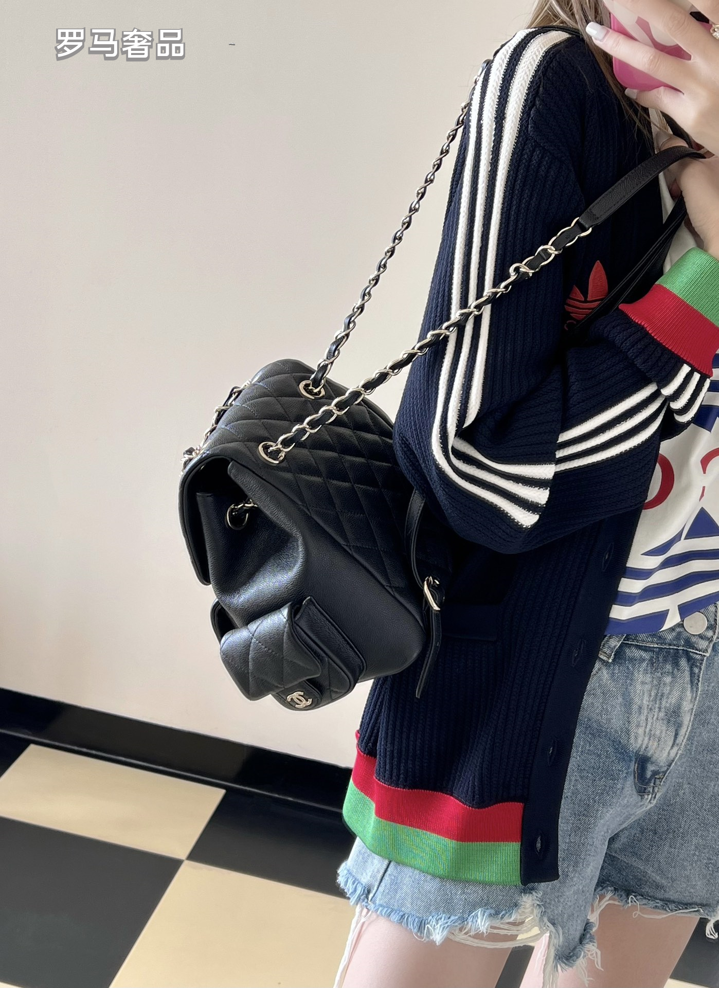 Chanel Dumas Quilted Caviar Leather Backpack - Black Gold-Tone Hardware